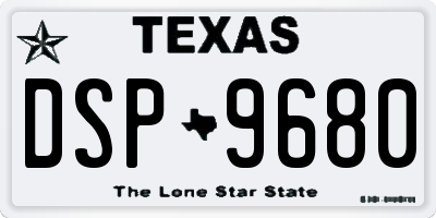TX license plate DSP9680