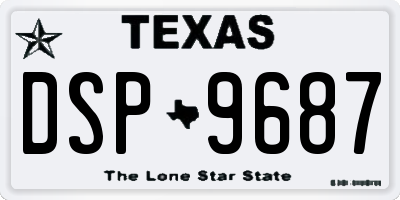 TX license plate DSP9687