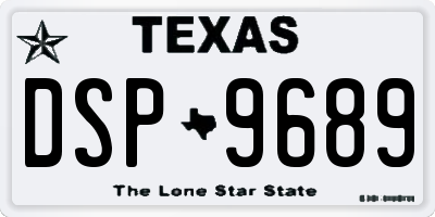 TX license plate DSP9689