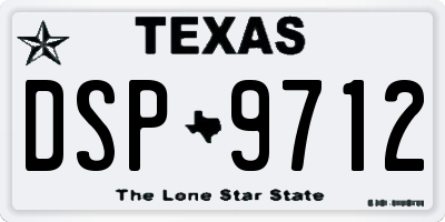 TX license plate DSP9712