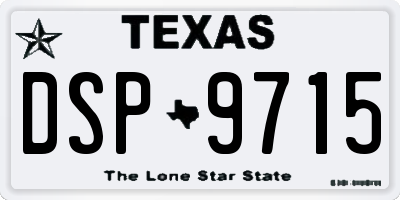 TX license plate DSP9715