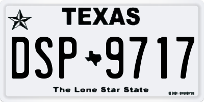 TX license plate DSP9717
