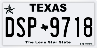 TX license plate DSP9718