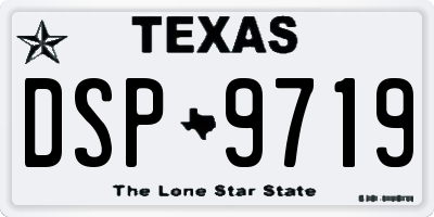 TX license plate DSP9719