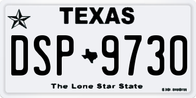 TX license plate DSP9730