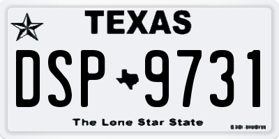 TX license plate DSP9731