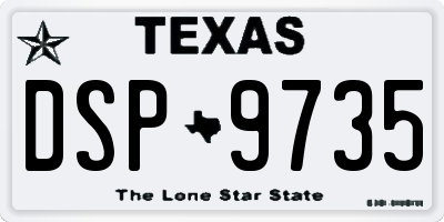 TX license plate DSP9735