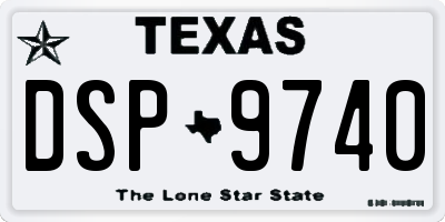 TX license plate DSP9740