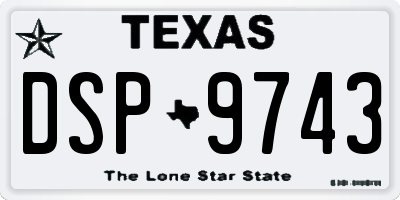 TX license plate DSP9743