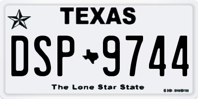 TX license plate DSP9744