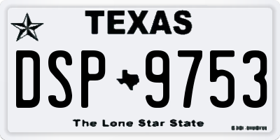 TX license plate DSP9753