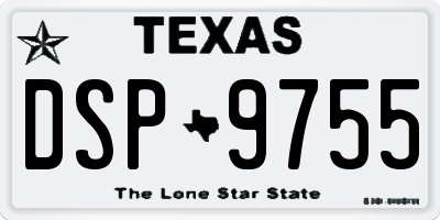 TX license plate DSP9755