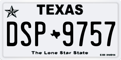 TX license plate DSP9757