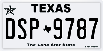 TX license plate DSP9787