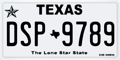TX license plate DSP9789