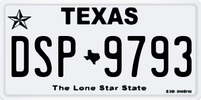 TX license plate DSP9793