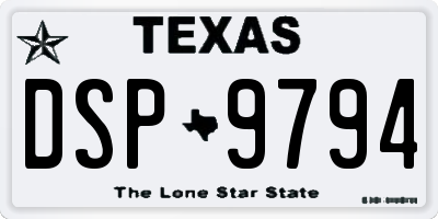 TX license plate DSP9794