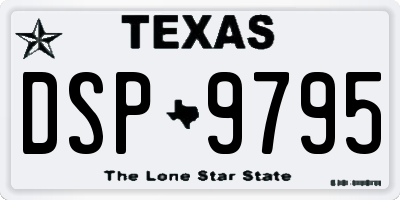 TX license plate DSP9795