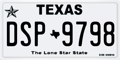 TX license plate DSP9798