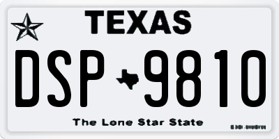 TX license plate DSP9810