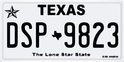 TX license plate DSP9823