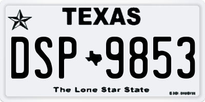 TX license plate DSP9853