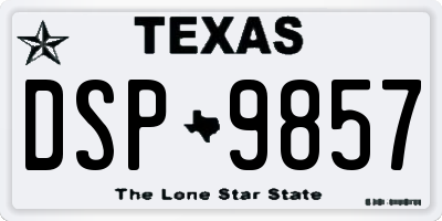 TX license plate DSP9857