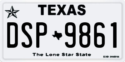 TX license plate DSP9861