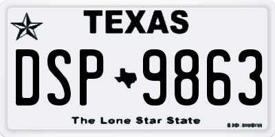 TX license plate DSP9863