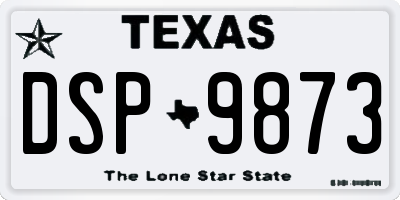 TX license plate DSP9873