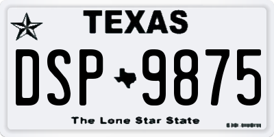 TX license plate DSP9875