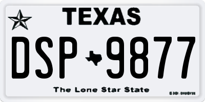 TX license plate DSP9877