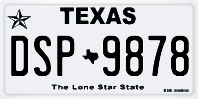 TX license plate DSP9878