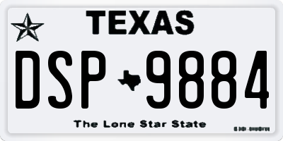 TX license plate DSP9884