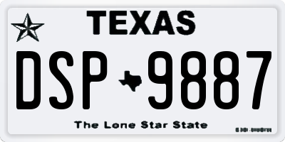TX license plate DSP9887