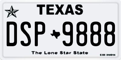 TX license plate DSP9888