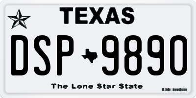TX license plate DSP9890