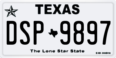 TX license plate DSP9897