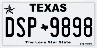 TX license plate DSP9898