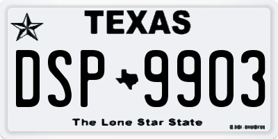 TX license plate DSP9903