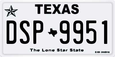 TX license plate DSP9951