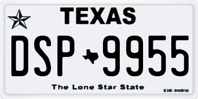 TX license plate DSP9955