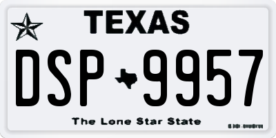TX license plate DSP9957