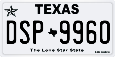 TX license plate DSP9960