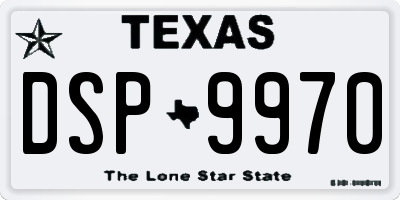TX license plate DSP9970