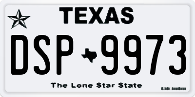 TX license plate DSP9973