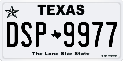 TX license plate DSP9977