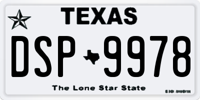 TX license plate DSP9978