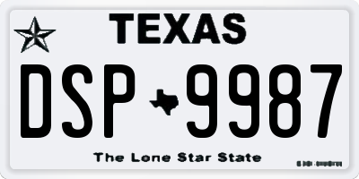 TX license plate DSP9987