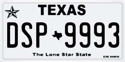 TX license plate DSP9993